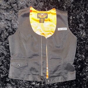 Harley-Davidson Black Kids Vest with Orange Lining